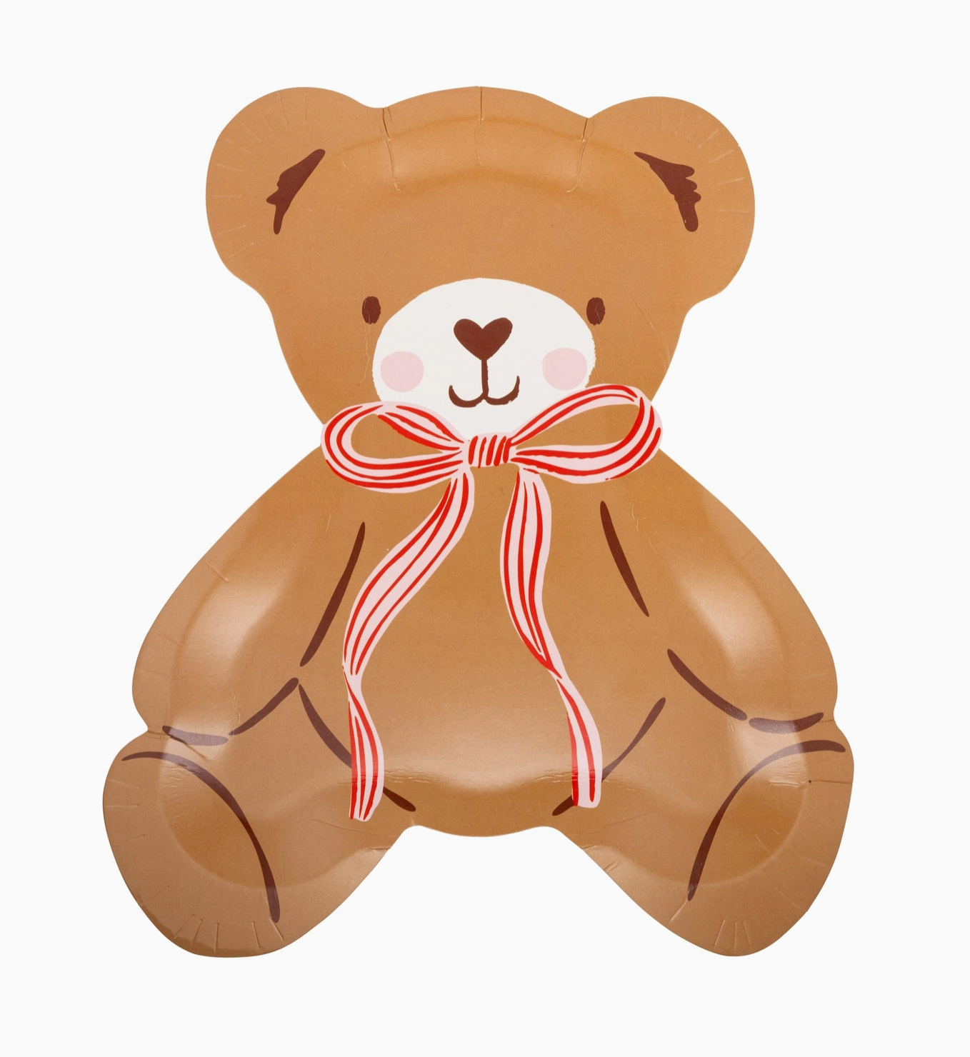 Inflatable teddy bear with a red bow on a white background