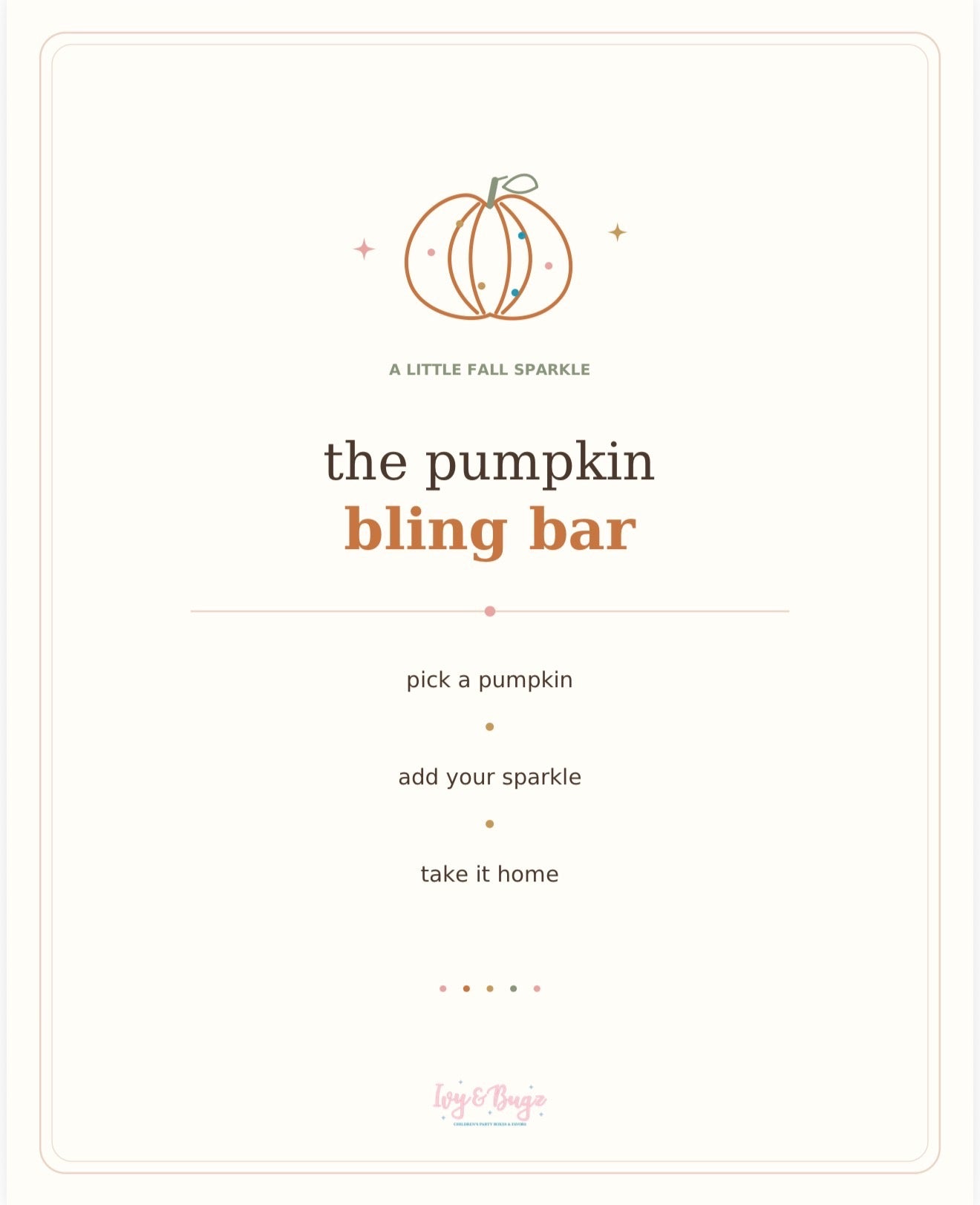 Pumpkin Bling Bar Party Activity - Set of 12