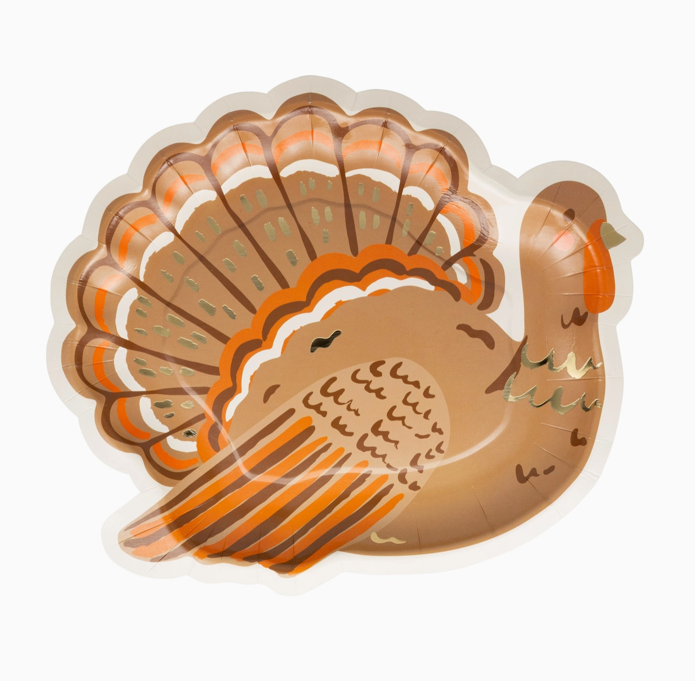 Turkey-shaped balloon with detailed feathers on a white background