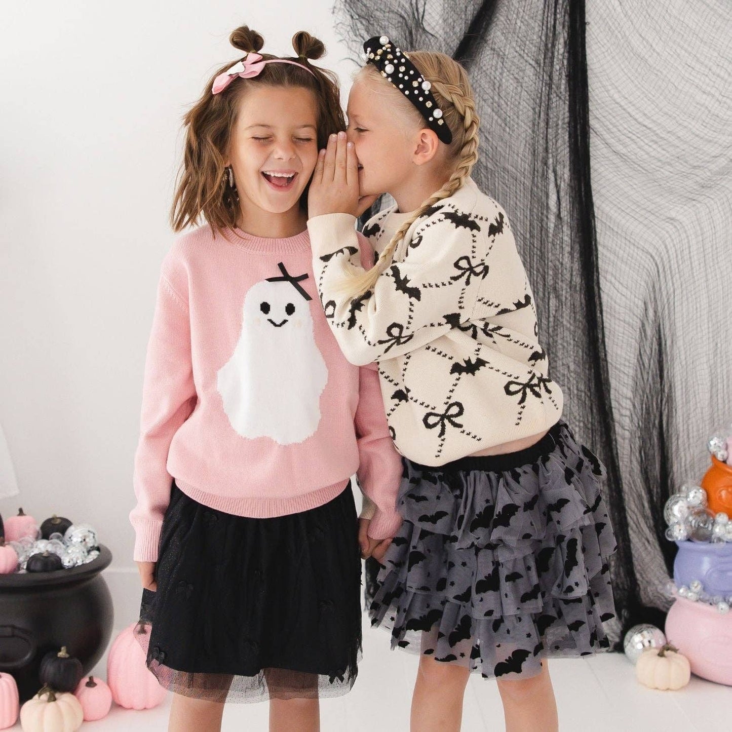 Sweet Ghost Halloween Grosgrain Bow Headband - Kids Hair