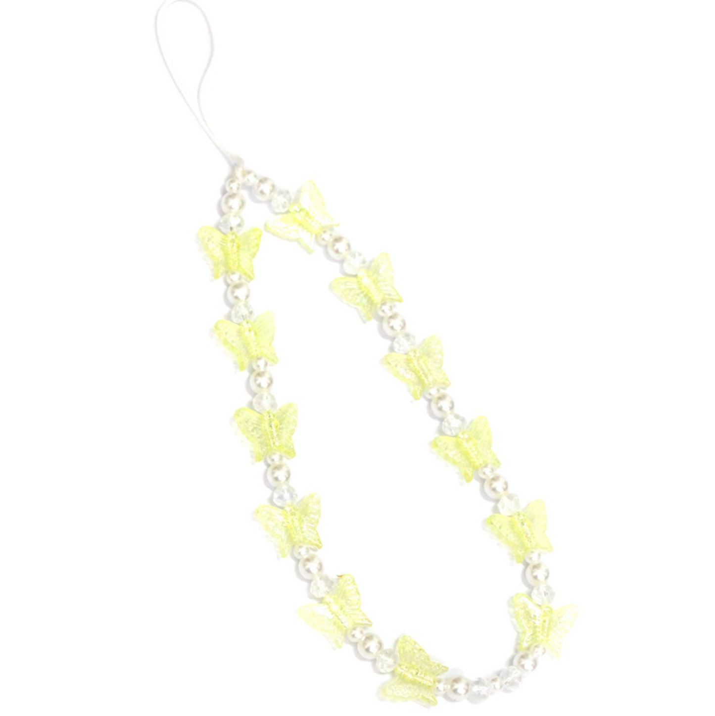 Butterfly And Pearl Phone Strap