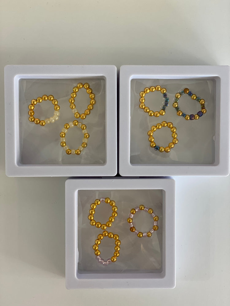 Stretch Kids Rings - Pack of 3 rings in Shadow Box