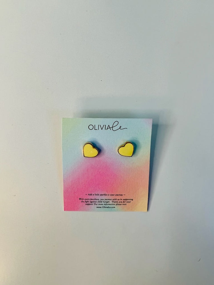 Enamel heart studs