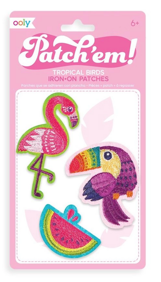 Load image into Gallery viewer, Patch &amp;#39;em Iron-on Patches: Tropical Birds
