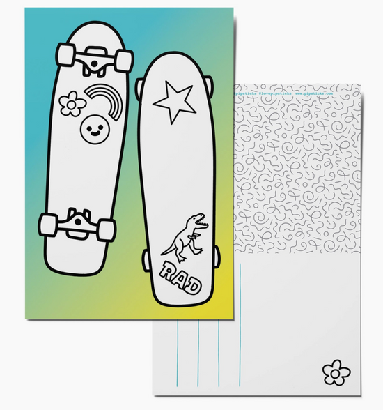Load image into Gallery viewer, Color-in Skate Decks Postcard Pack
