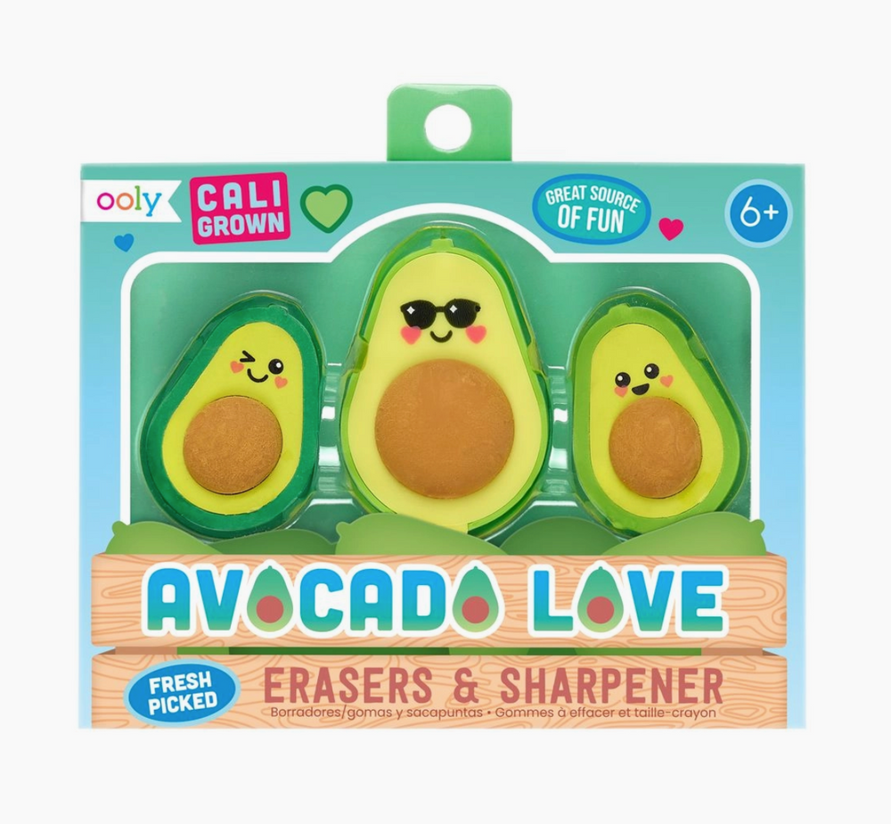 
            
                Load image into Gallery viewer, Avocado Love Eraser and Sharpener - set of 3
            
        