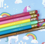 Rainbows and unicorns pencils