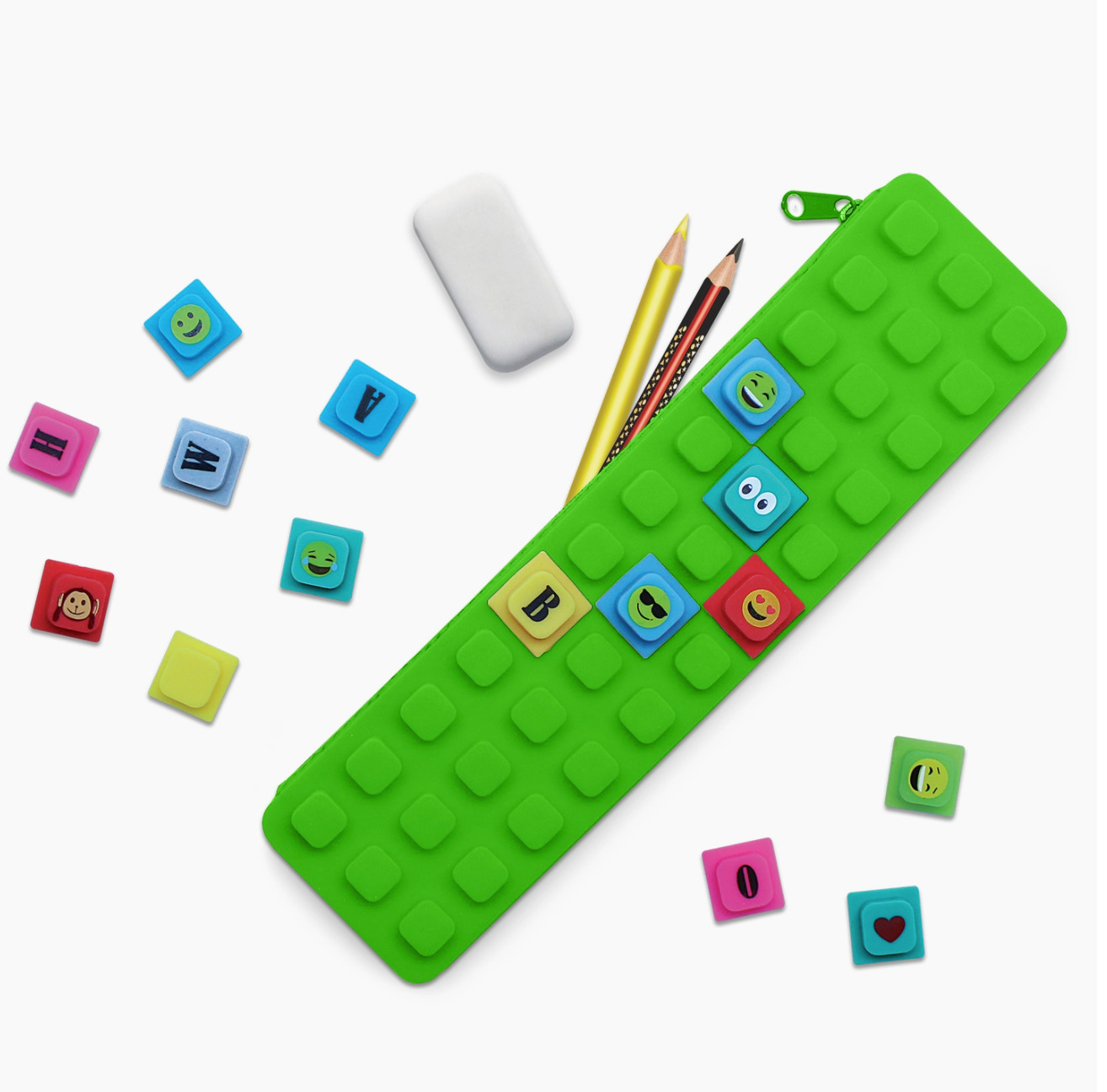Waff Pencil Case With Cubes - Green