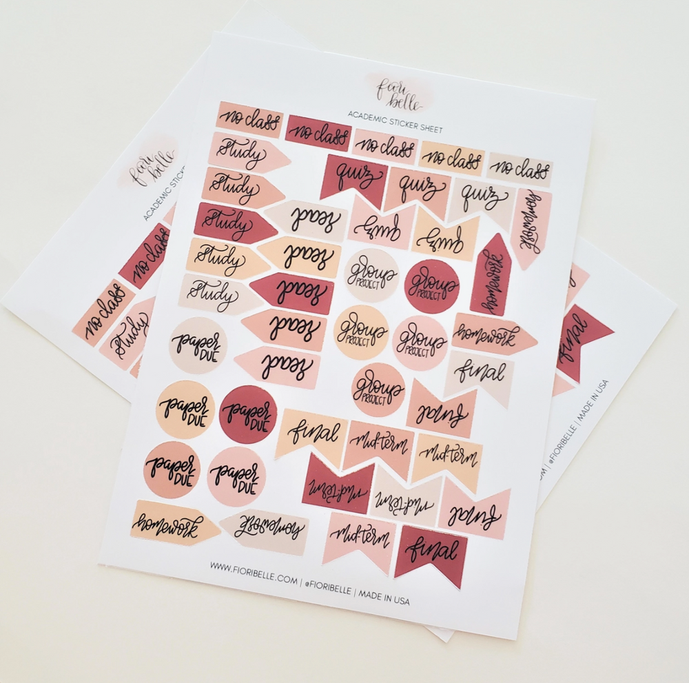 Academic Planner Sticker Sheets