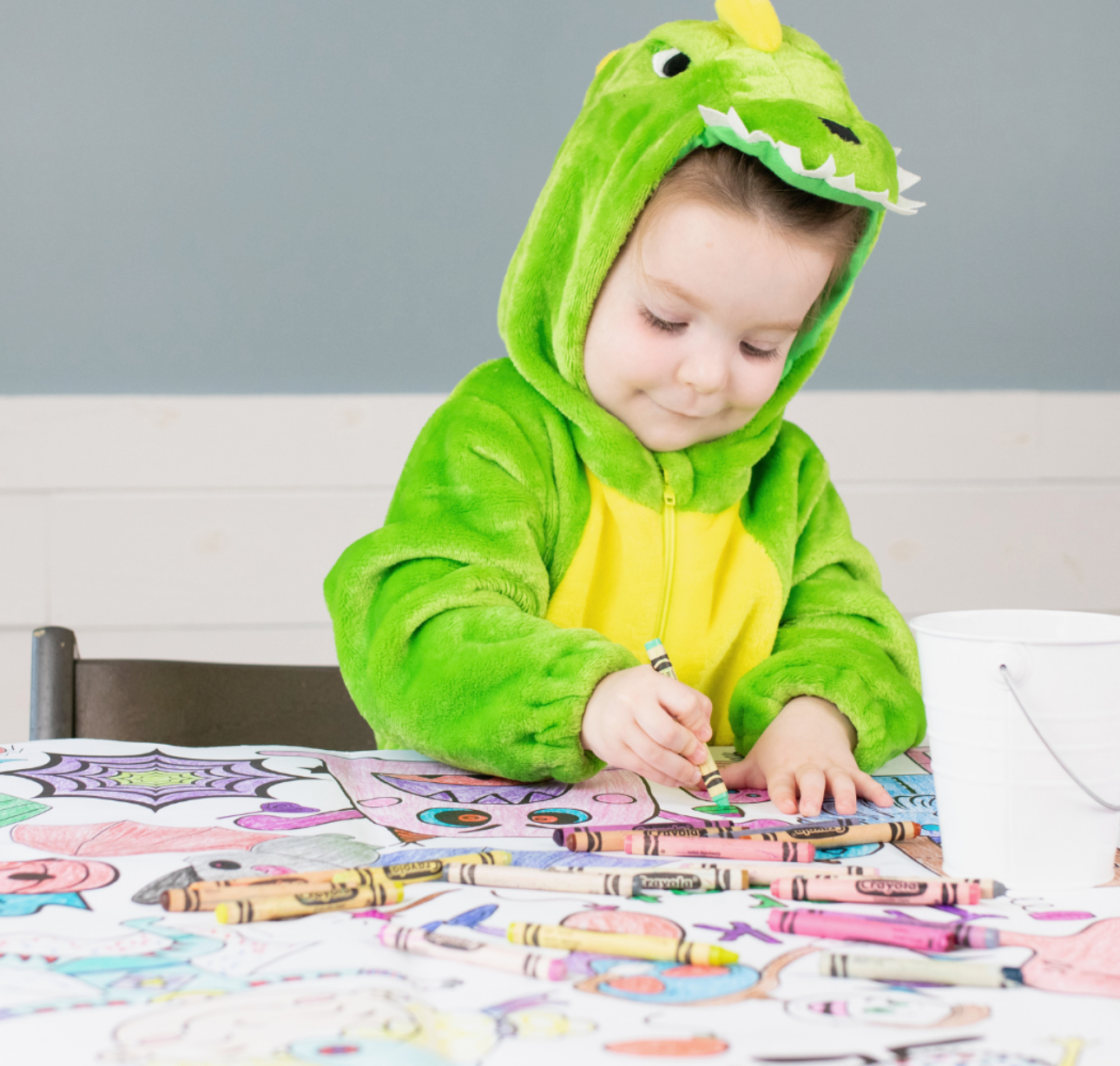 Kids Halloween Coloring Collage Activity Jumbo Table Cover