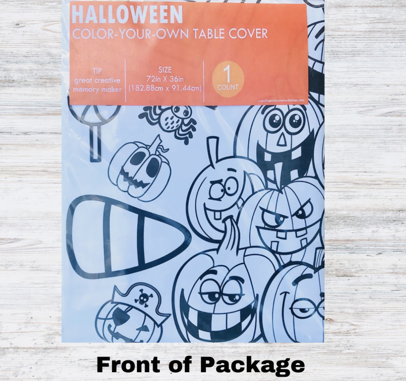 Kids Halloween Coloring Collage Activity Jumbo Table Cover