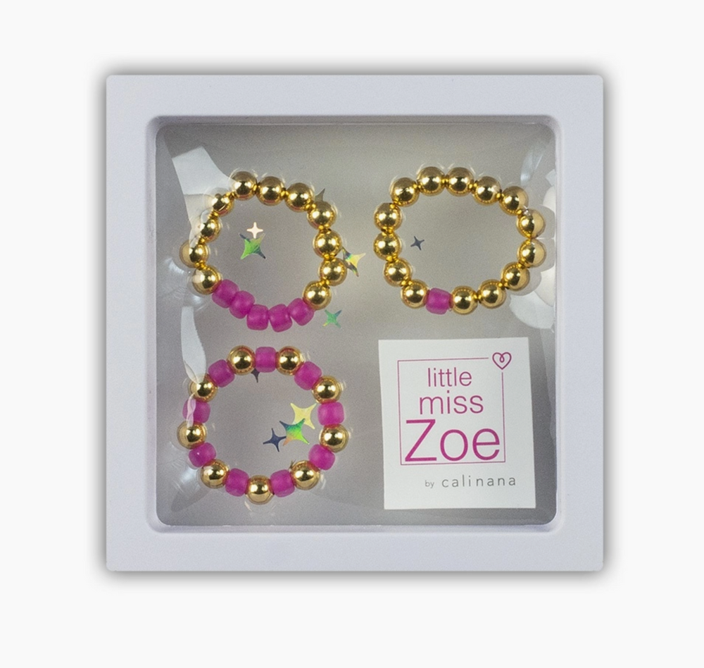 Stretch Kids Rings - Pack of 3 rings in Shadow Box
