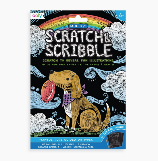 Load image into Gallery viewer, Mini Scratch &amp;amp; Scribble Art Kit: Playful Pups
