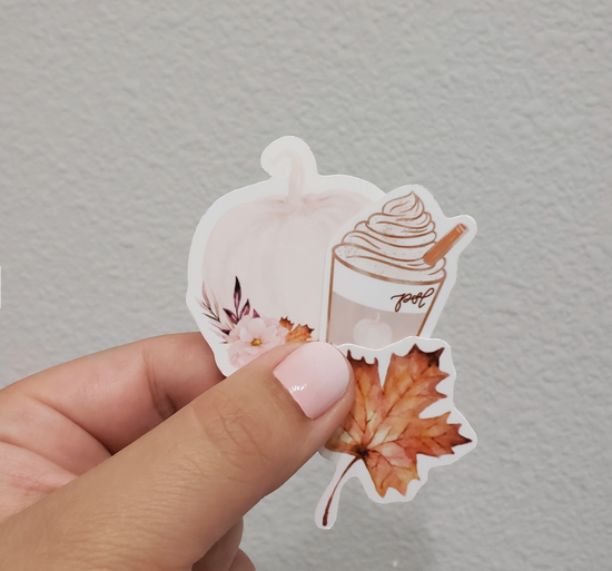 Load image into Gallery viewer, Fall Pumpkin Spice Latte Sticker Pack
