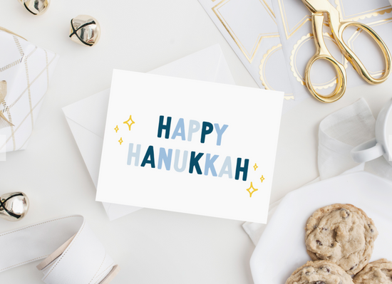 Happy Hanukkah Sparkle Greeting Card