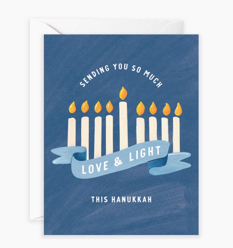Love and Light Hanukkah Banner Greeting Card