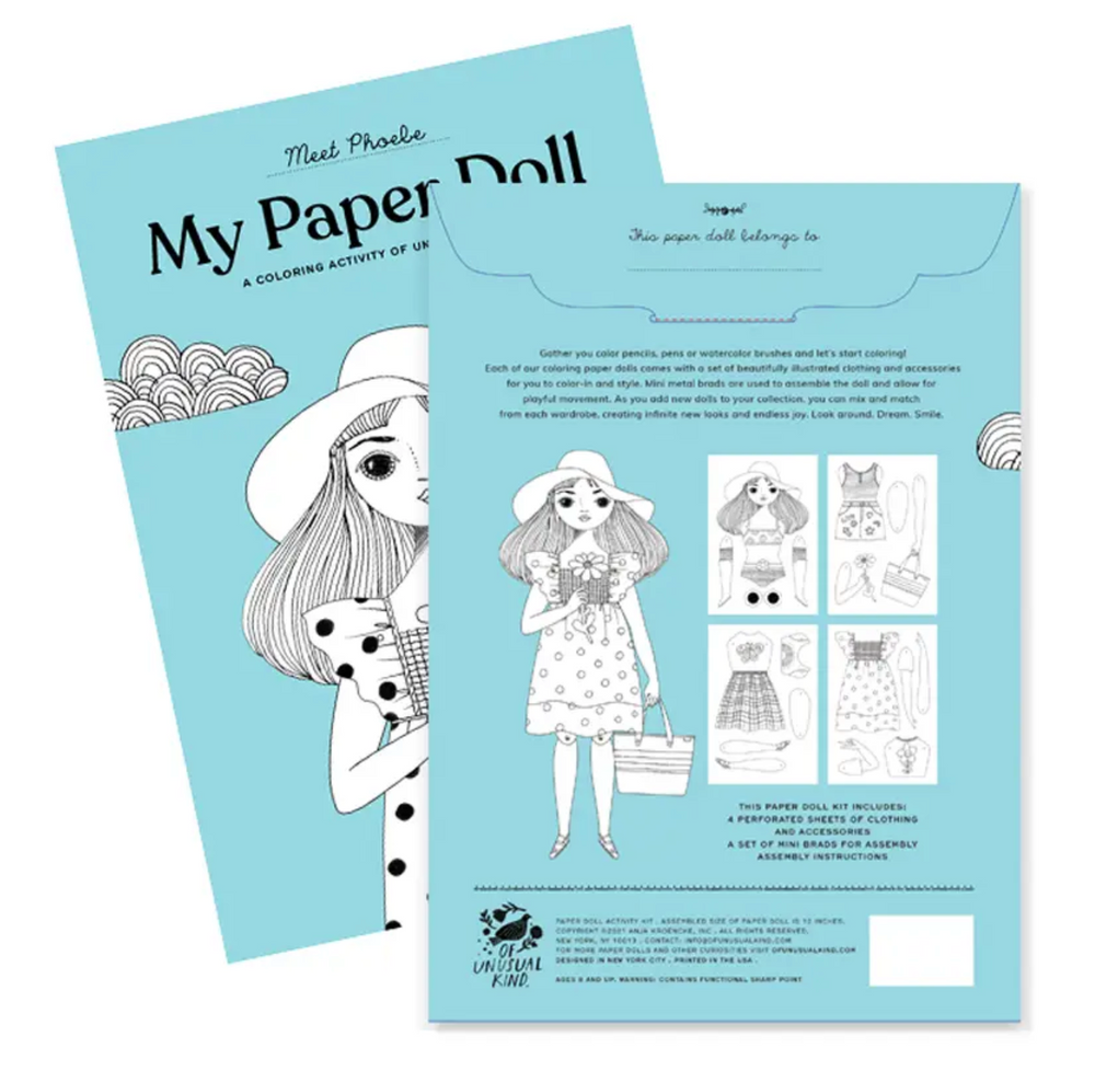 Phoebe Coloring Paper Doll Kit