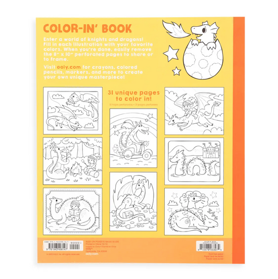 Color-in' Book : Knights & Dragons