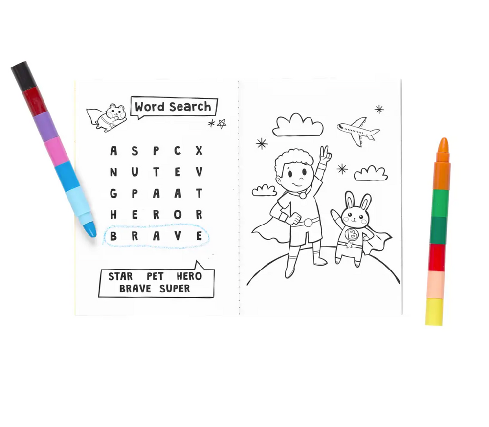 
            
                Load image into Gallery viewer, Mini Traveler Coloring + Activity Kit - Superkids &amp;amp; Pets
            
        