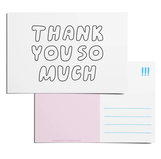 Color-in Thank You Postcard Pack