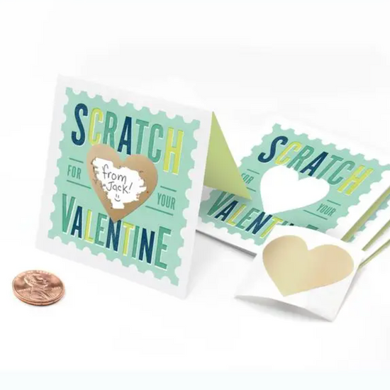 Scratch-off Stamp Valentines - Mint 6pk