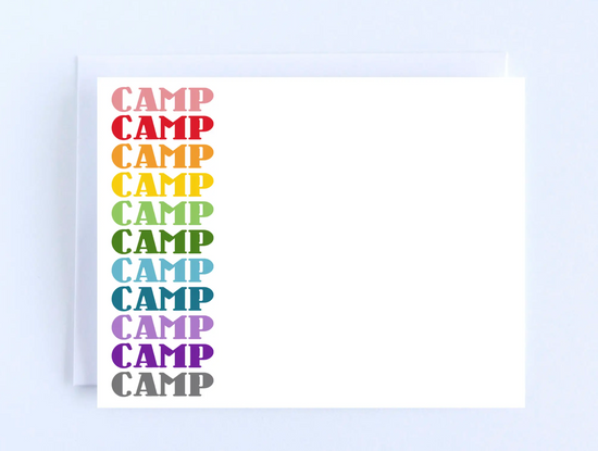 Blank Camp Cards: Rainbow Letters - Boxed Set of 10