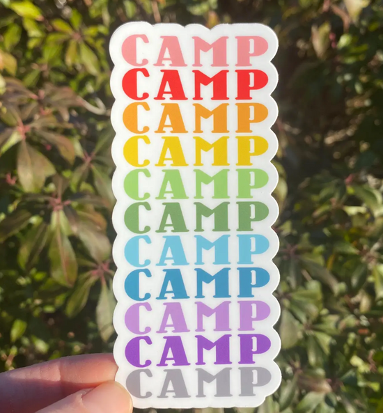 Camp Retro Rainbow Vinyl Sticker
