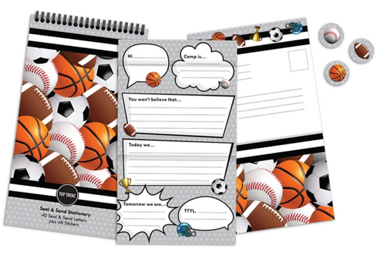 Load image into Gallery viewer, Sports Seal &amp;amp; Send Camp Stationery
