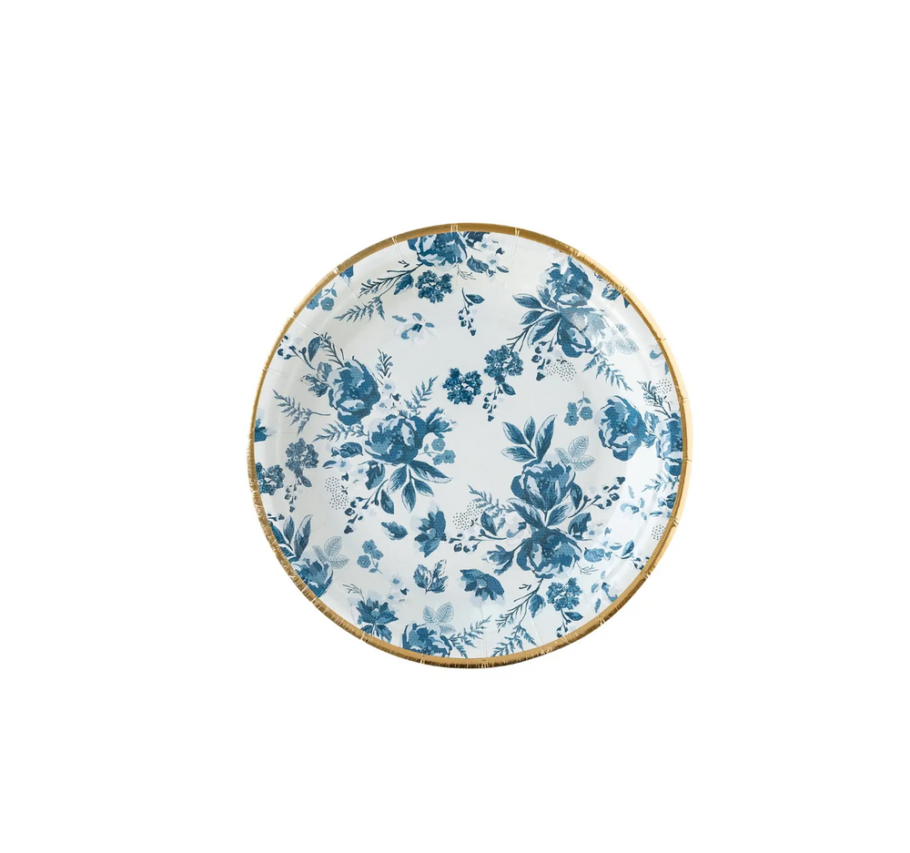 Hamptons Navy Floral Paper Plate