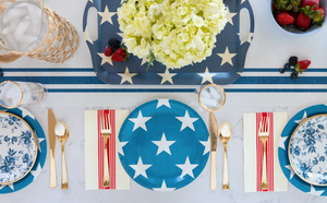 Hamptons Navy Star Reusable Bamboo Tray
