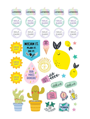 Positivity Stickers, Motivational Stickers, Kawaii Stickers, Sticker Set,  Scrapbook Sticker Pack, Planner Accessories, Journal Stickers 