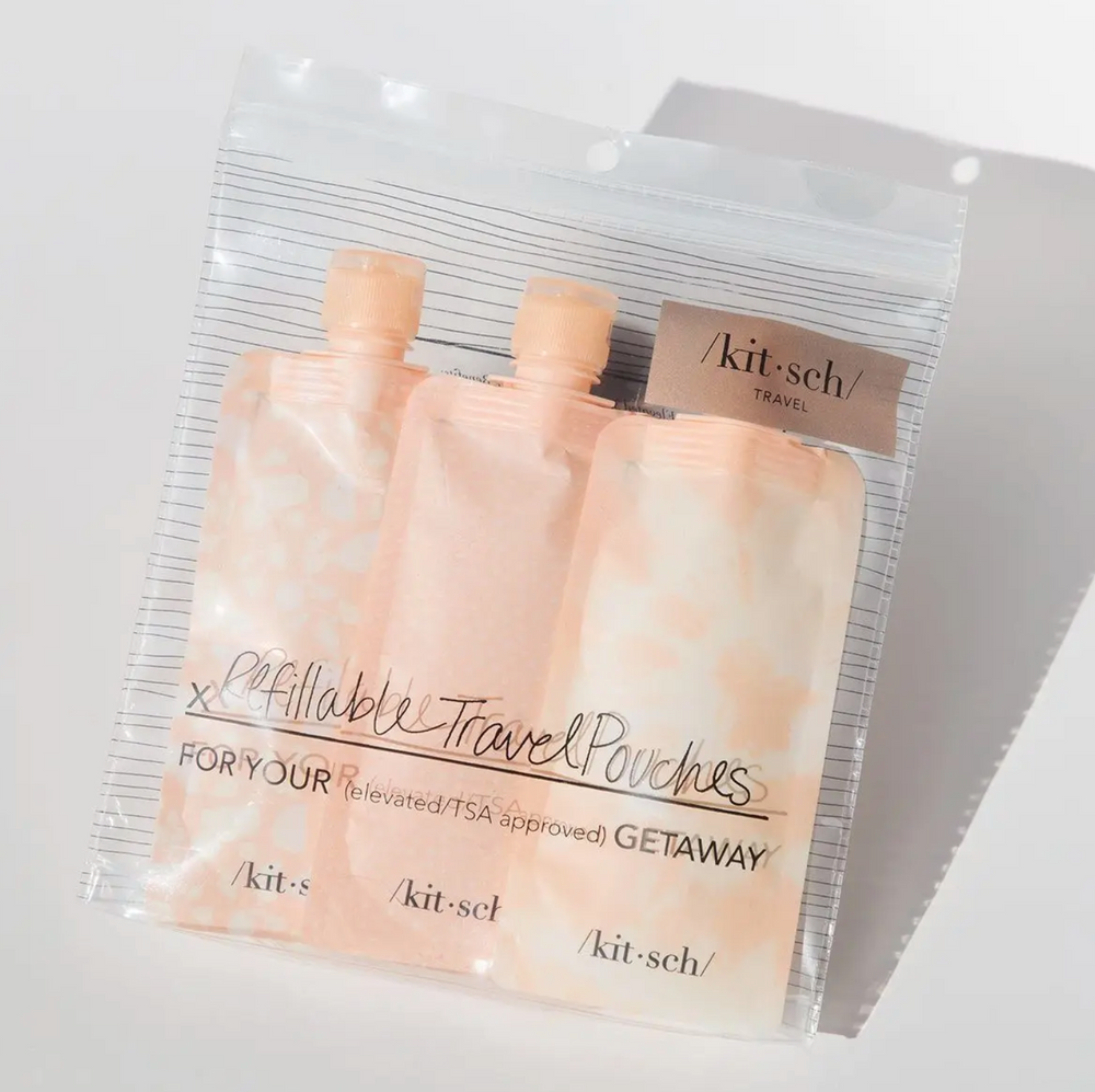 Refillable Travel Pouches 3pc Set - Blush