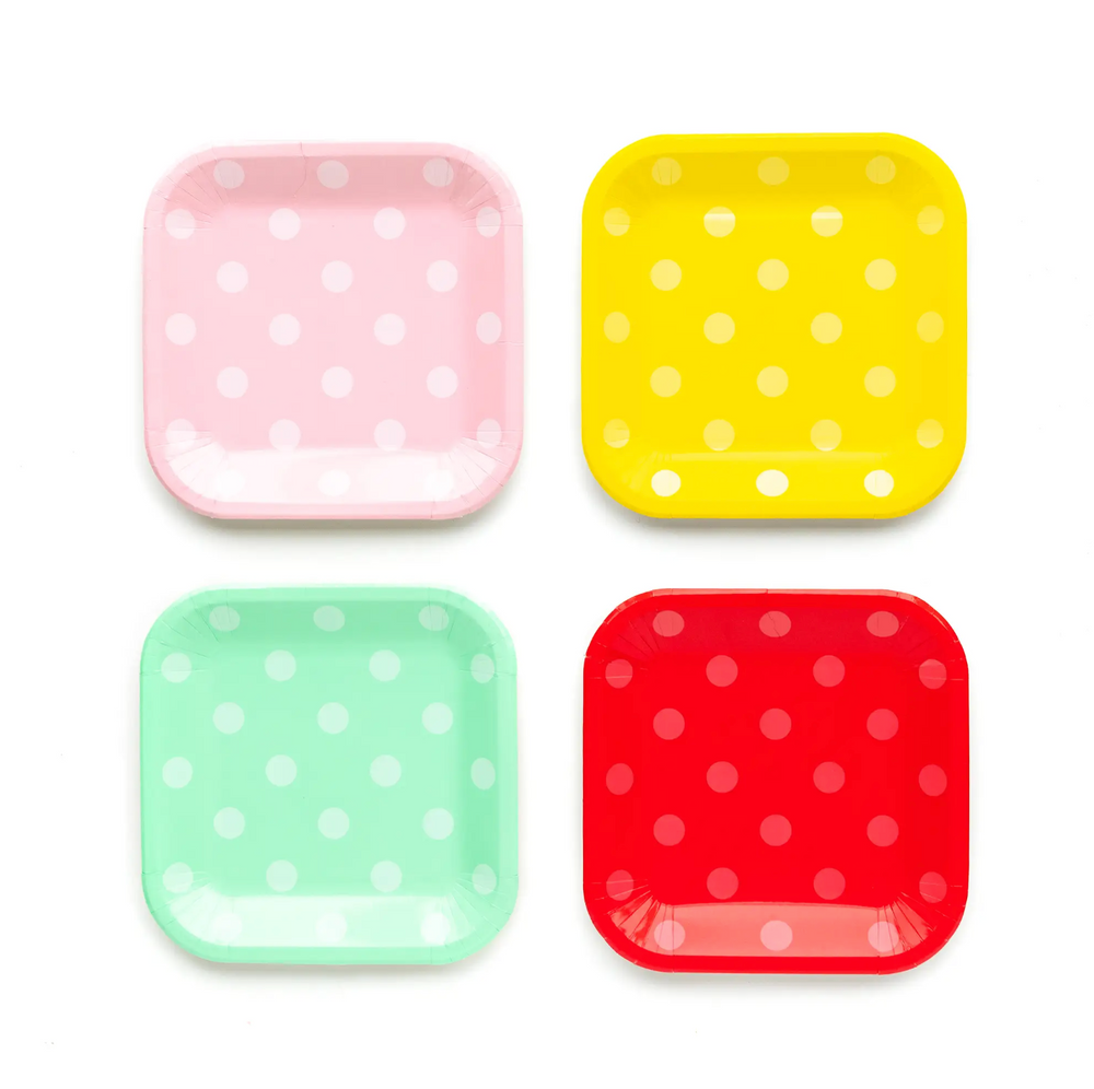 
            
                Load image into Gallery viewer, Basic Multi Polka Dot 9&amp;quot; Plates
            
        
