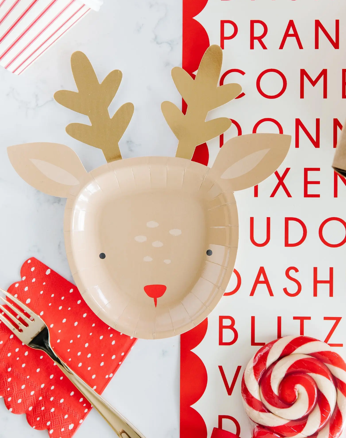 Dear Rudolph Reindeer Plate