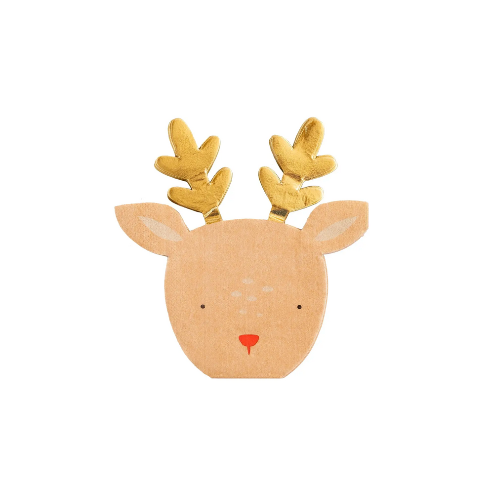 Dear Rudolph Reindeer Shaped Guest Napkin