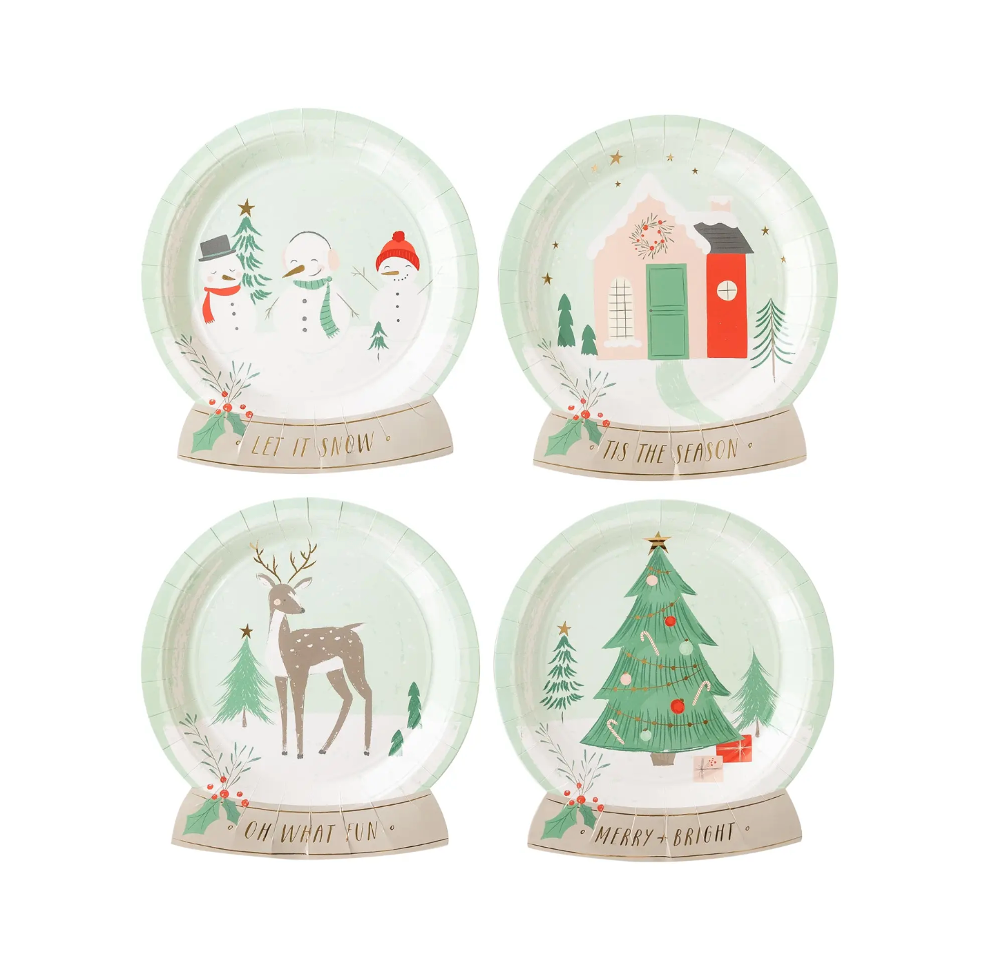 Snow Fun Snow Globe Shaped Plate