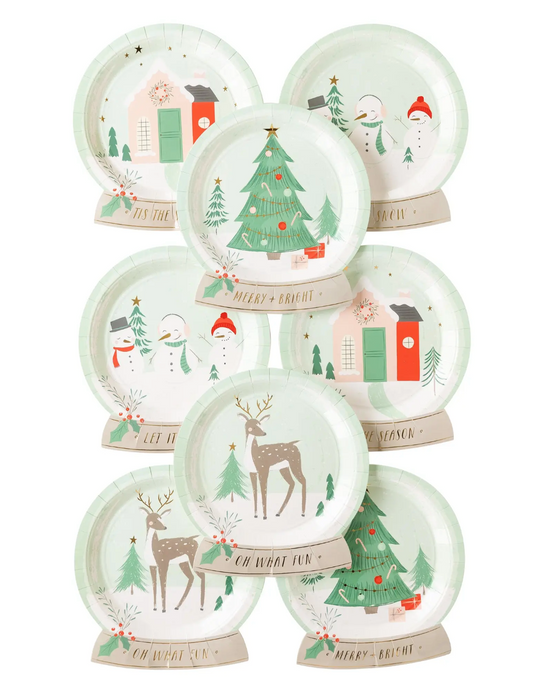 Snow Fun Snow Globe Shaped Plate