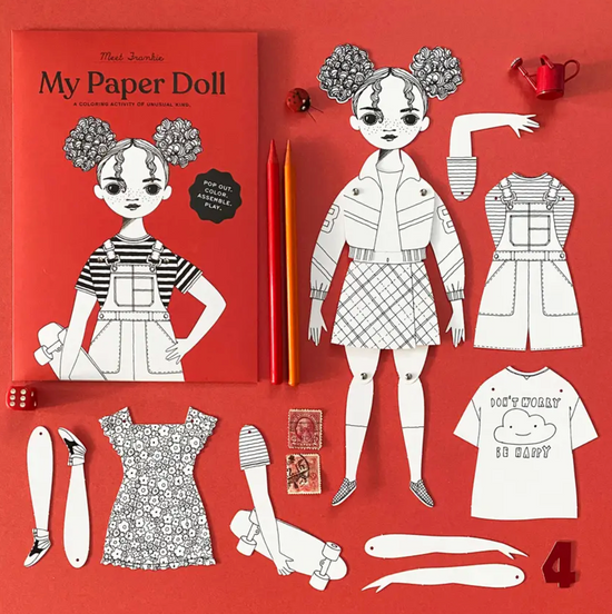 Load image into Gallery viewer, Frankie Coloring Paper Doll Kit
