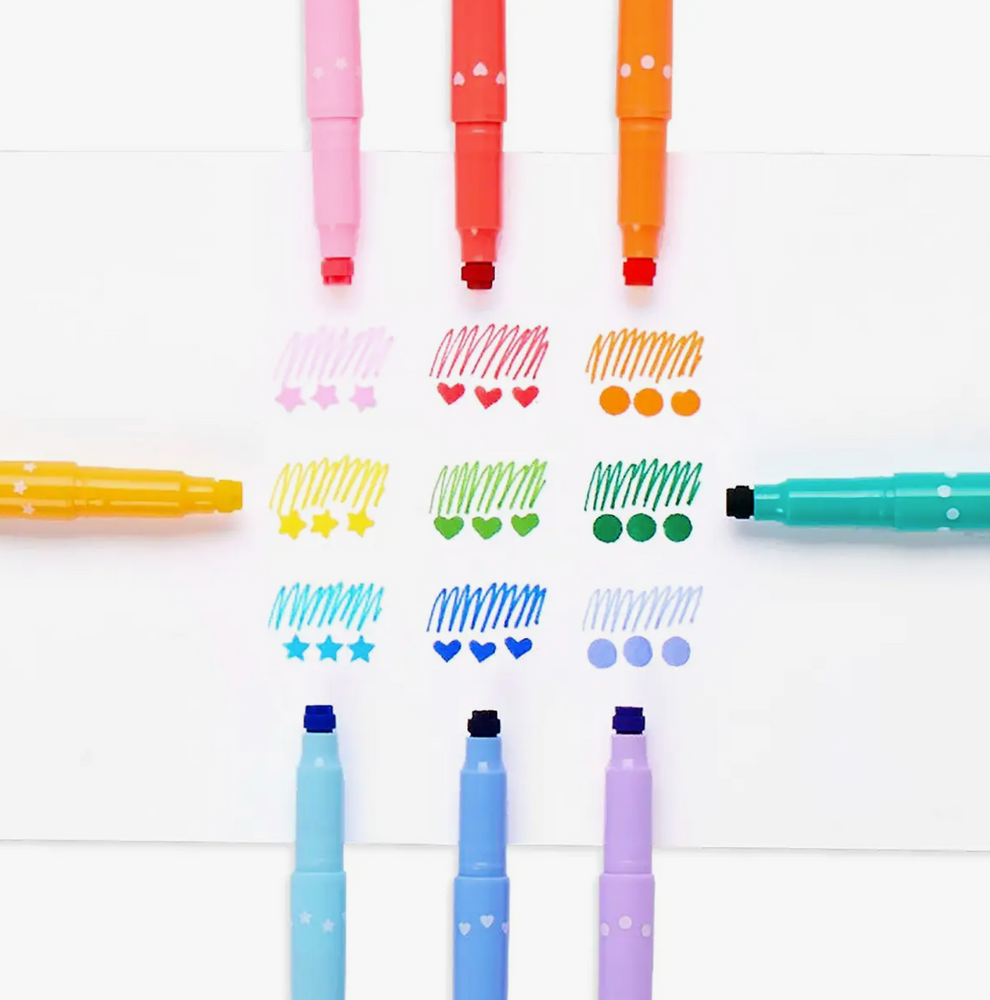 
            
                Load image into Gallery viewer, Confetti Stamp Double-Ended Markers - Set of 9
            
        