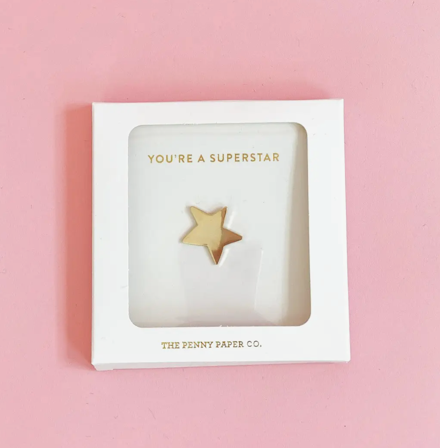 Load image into Gallery viewer, You&amp;#39;re A Superstar, Gold Star Enamel Pin Boxed Set
