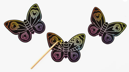 Load image into Gallery viewer, Scratch Art Butterfly Valentines
