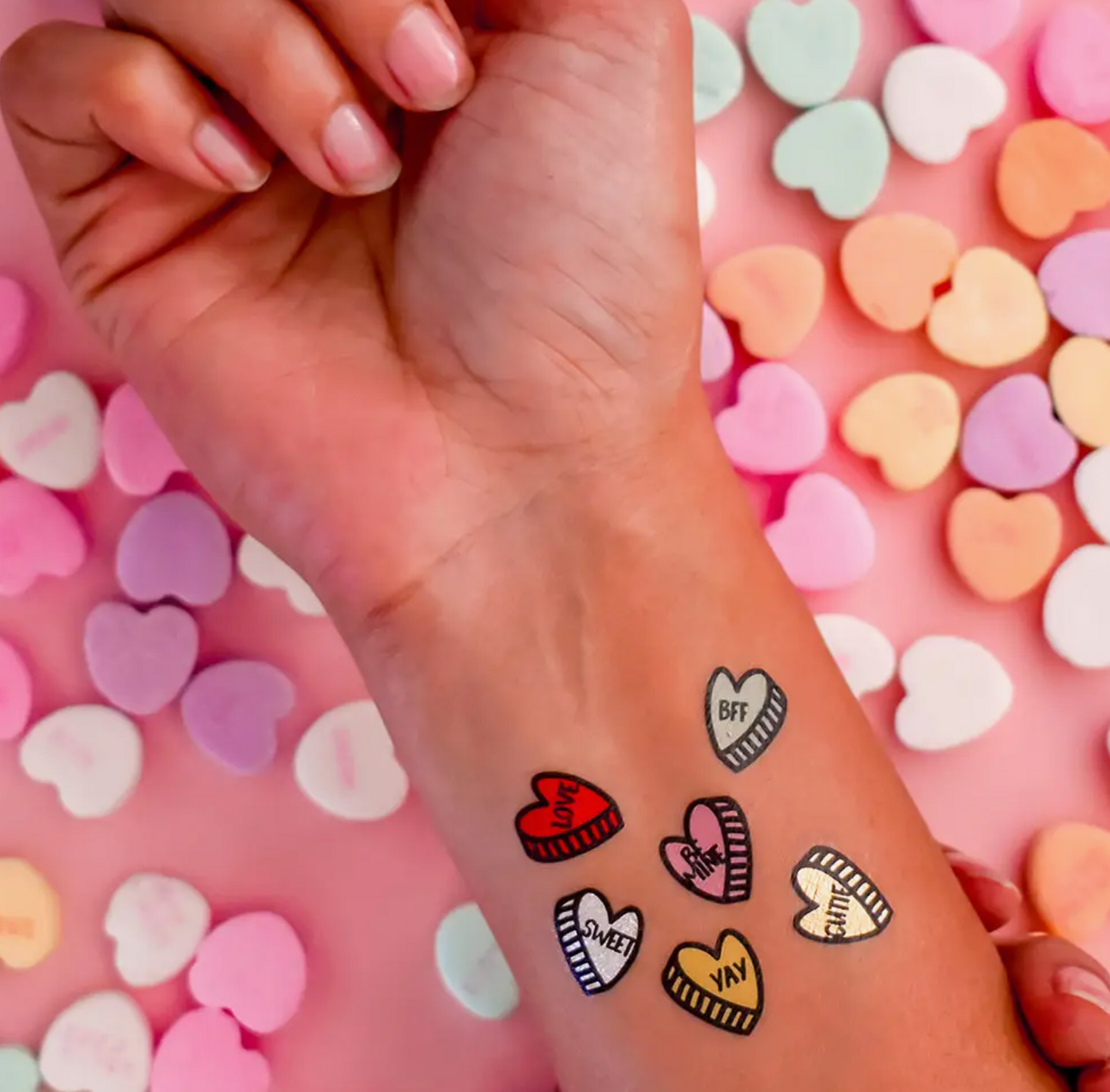 Conversation Hearts - Temporary Tattoo