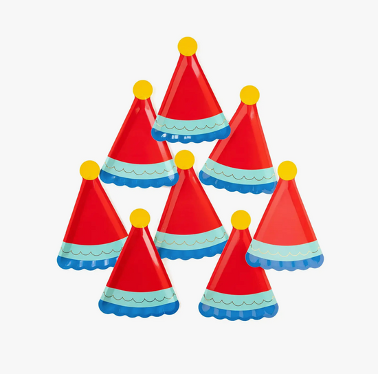Load image into Gallery viewer, Blue Birthday Hat Shaped Plate
