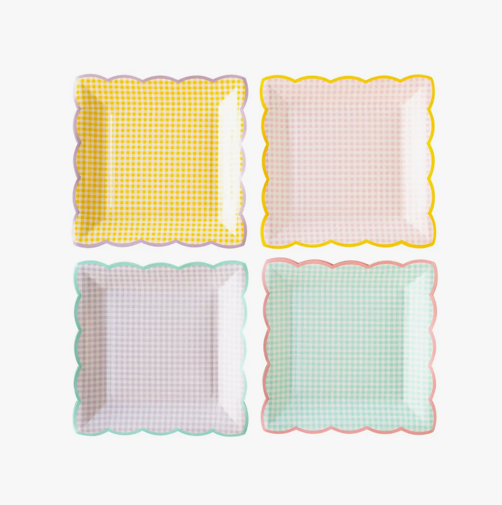 Gingham Plate Set