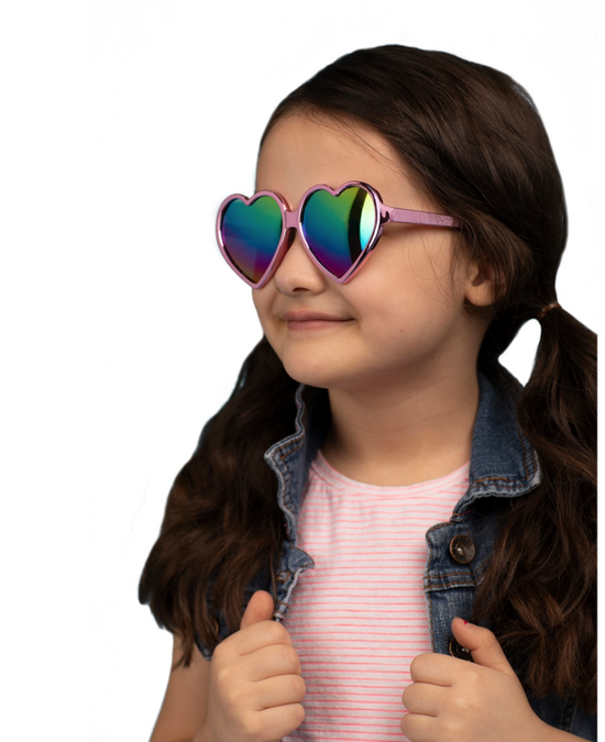Pink Electroplated Heart Sunglasses