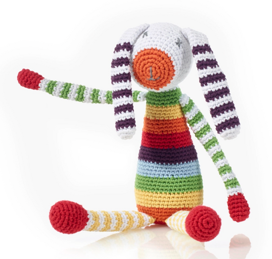 Load image into Gallery viewer, Rainbow Bunny Rattle
