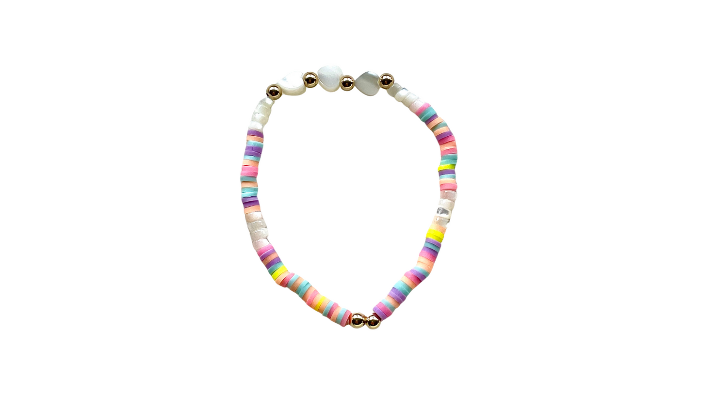 Load image into Gallery viewer, Heart Pastel Beaded Bracelet
