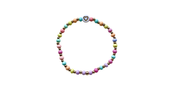 Load image into Gallery viewer, Pastel Rainbow Single Heart Bracelet

